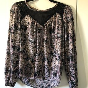 Purple print blouse